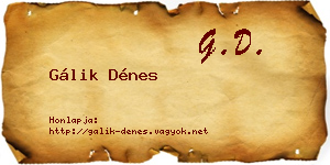 Gálik Dénes névjegykártya
