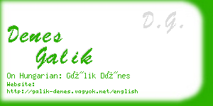 denes galik business card
